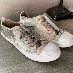Gray Velvet Sneakers